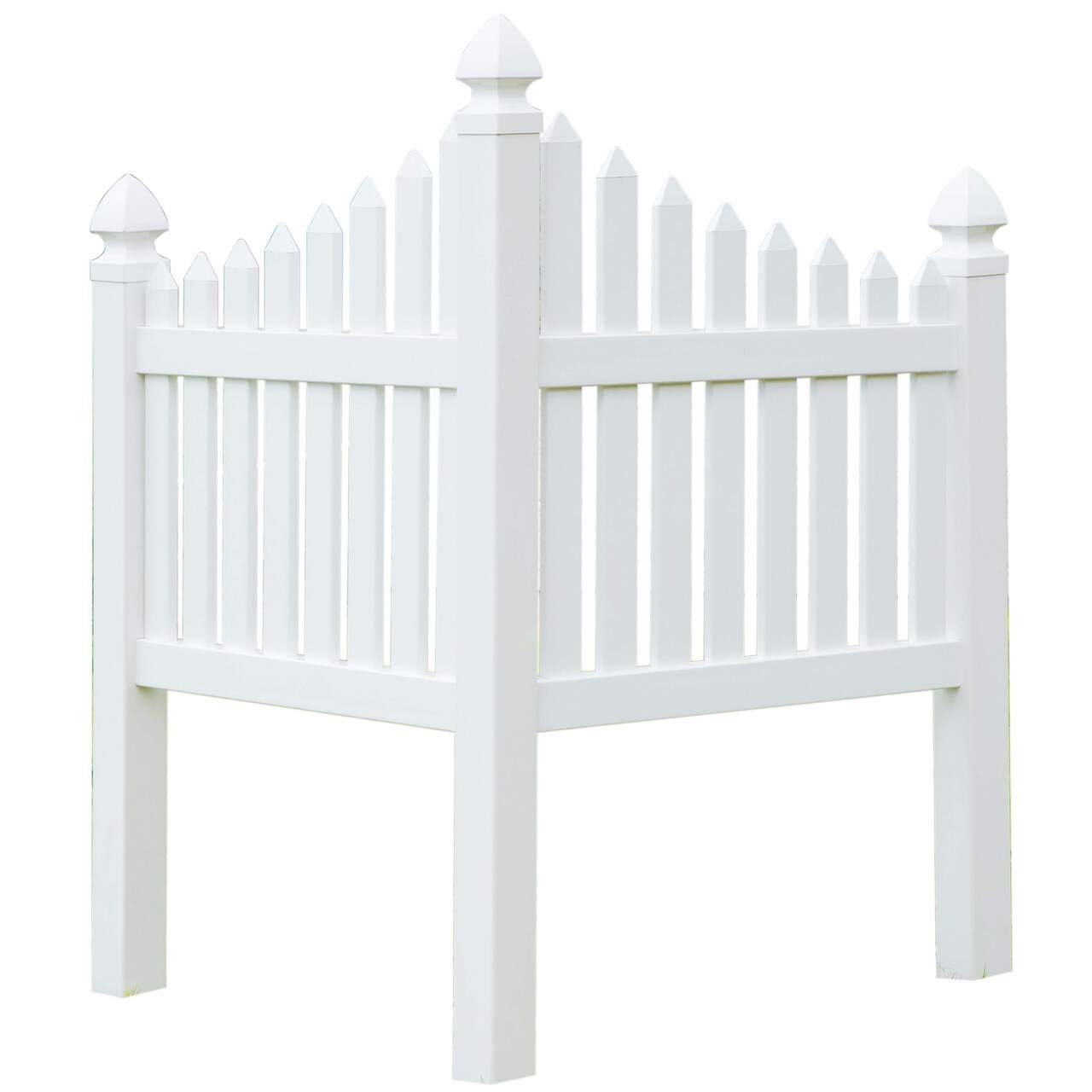 Outdoor Vinyl Corner Edge Gate for Garden Lawn Fence Yard Border, White